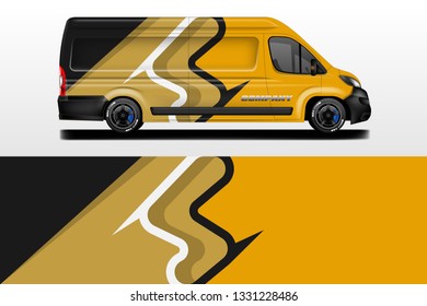 Car wrap company design vector. Graphic background designs for vehicle van livery 
