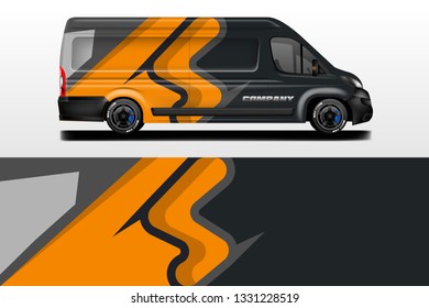 Car wrap company design vector. Graphic background designs for vehicle van livery 