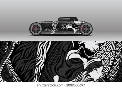 Car wrap company design vector. Graphic background designs for vehicle livery. van, truck, buss and another vehicle