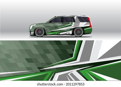 Vector de diseño de empresa de envoltura de coches. Diseño de fondo gráfico para la circulación de vehículos. furgoneta, camión, autobuses y otro vehículo
