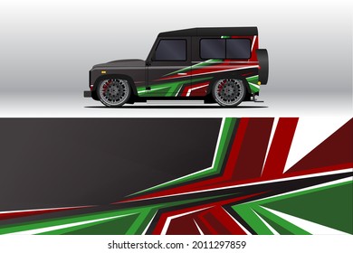 Car wrap company design vector. Graphic background designs for vehicle livery. van, truck, buss and another vehicle