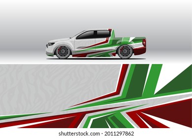 Car wrap company design vector. Graphic background designs for vehicle livery. van, truck, buss and another vehicle