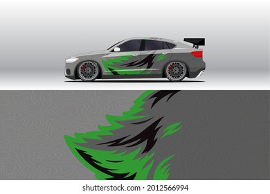 Car wrap company design vector. Graphic background designs for vehicle livery. van, truck, buss and another vehicle