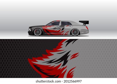 Car wrap company design vector. Graphic background designs for vehicle livery. van, truck, buss and another vehicle