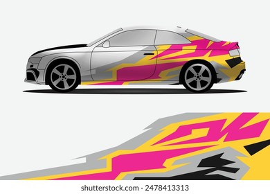 Car wrap decal abstract stripe racing vector