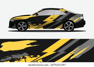 Decal de la envoltura del coche ilustración de carreras de rayas abstractas