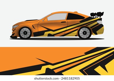 Car wrap decal abstract stripe graphic design isolated