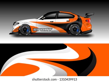 Car wrap decal company design vector. Graphic abstract background designs for vehicle, race car, rally, livery, sport eps 10