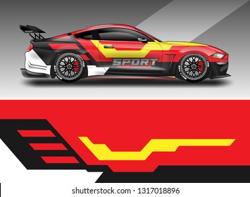 Car wrap decal company design vector. Graphic abstract background designs for vehicle, race car, rally, livery, sport eps 10 