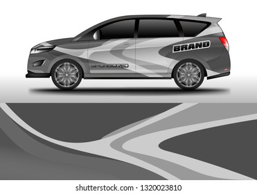 Car wrap decal company design vector. Graphic abstract background designs for vehicle, race car, rally, livery, sport eps 10