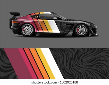 car wrap or decal design. Abstract racing stripe background for racing car or daily use. ready for print vinyl sticker