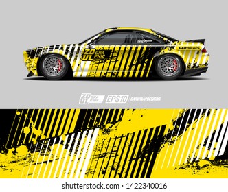 Car wrap decal design concept.  Abstract grunge background for wrap vehicles, race cars, cargo vans, pickup trucks and livery.