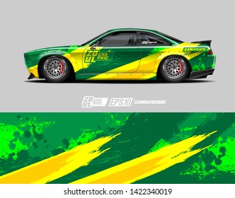 Car wrap decal design concept.  Abstract grunge background for wrap vehicles, race cars, cargo vans, pickup trucks and livery.