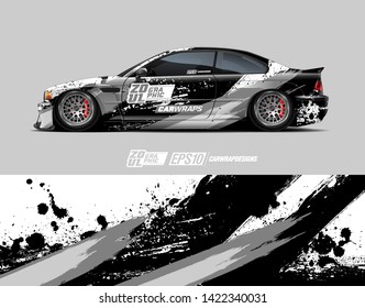 Car wrap decal design concept.  Abstract grunge background for wrap vehicles, race cars, cargo vans, pickup trucks and livery.