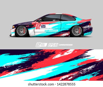 Car wrap decal design concept. Abstract grunge background for wrap vehicles, race cars, cargo vans, pickup trucks and livery.
