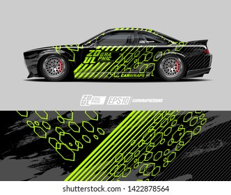 Car wrap decal design concept. Abstract grunge background for wrap vehicles, race cars, cargo vans, pickup trucks and livery.