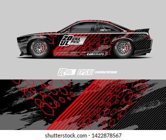 Car wrap decal design concept. Abstract grunge background for wrap vehicles, race cars, cargo vans, pickup trucks and livery.