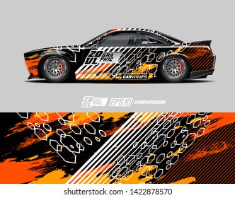 Car wrap decal design concept. Abstract grunge background for wrap vehicles, race cars, cargo vans, pickup trucks and livery.