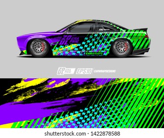 Car wrap decal design concept. Abstract grunge background for wrap vehicles, race cars, cargo vans, pickup trucks and livery.