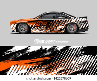 Car wrap decal design concept. Abstract grunge background for wrap vehicles, race cars, cargo vans, pickup trucks and livery.