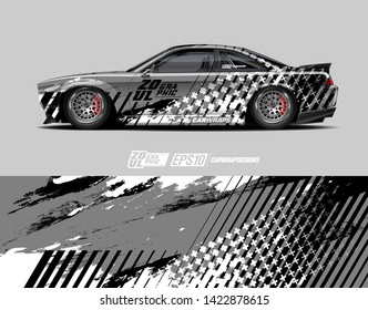 Car wrap decal design concept. Abstract grunge background for wrap vehicles, race cars, cargo vans, pickup trucks and livery.