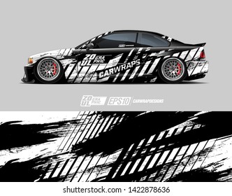 Car wrap decal design concept. Abstract grunge background for wrap vehicles, race cars, cargo vans, pickup trucks and livery.