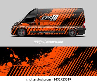 Car wrap decal design concept.  Abstract grunge background for wrap vehicles, race cars, cargo vans, pickup trucks and livery.