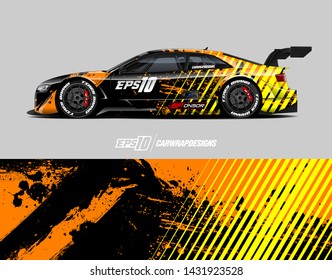 Car wrap decal design concept.  Abstract grunge background for wrap vehicles, race cars, cargo vans, pickup trucks and livery.