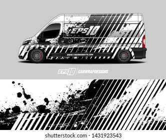 Car wrap decal design concept.  Abstract grunge background for wrap vehicles, race cars, cargo vans, pickup trucks and livery.