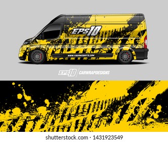 Car wrap decal design concept.  Abstract grunge background for wrap vehicles, race cars, cargo vans, pickup trucks and livery.