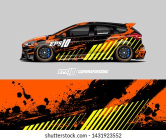 Car wrap decal design concept.  Abstract grunge background for wrap vehicles, race cars, cargo vans, pickup trucks and livery.
