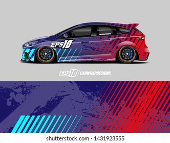 Car wrap decal design concept.  Abstract grunge background for wrap vehicles, race cars, cargo vans, pickup trucks and livery.