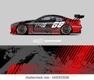 Car wrap decal design concept.  Abstract grunge background for wrap vehicles, race cars, cargo vans, pickup trucks and livery.