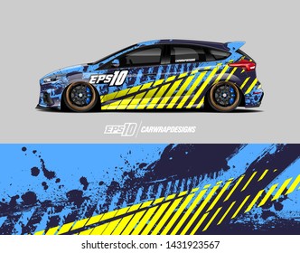 Car wrap decal design concept.  Abstract grunge background for wrap vehicles, race cars, cargo vans, pickup trucks and livery.