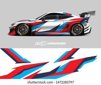 Car wrap decal design concept. Abstract stripe background for wrap vehicles, race cars, cargo vans, pickup trucks and livery.