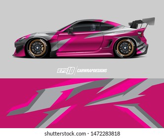 Car wrap decal design concept. Abstract stripe background for wrap vehicles, race cars, cargo vans, pickup trucks and livery.