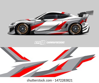 Car wrap decal design concept. Abstract stripe background for wrap vehicles, race cars, cargo vans, pickup trucks and livery.