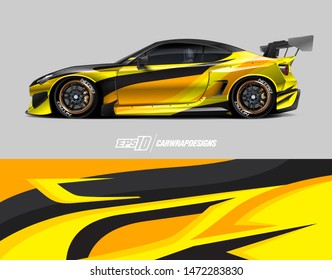 Car wrap decal design concept. Abstract stripe background for wrap vehicles, race cars, cargo vans, pickup trucks and livery.