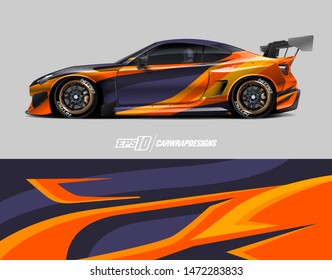 Car wrap decal design concept. Abstract stripe background for wrap vehicles, race cars, cargo vans, pickup trucks and livery.