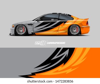 Car wrap decal design concept. Abstract stripe background for wrap vehicles, race cars, cargo vans, pickup trucks and livery.