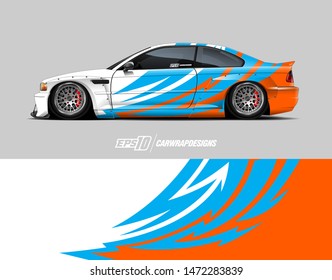 Car wrap decal design concept. Abstract stripe background for wrap vehicles, race cars, cargo vans, pickup trucks and livery.