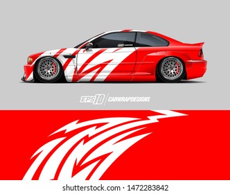 Car wrap decal design concept. Abstract stripe background for wrap vehicles, race cars, cargo vans, pickup trucks and livery.