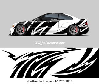 Car wrap decal design concept. Abstract stripe background for wrap vehicles, race cars, cargo vans, pickup trucks and livery.