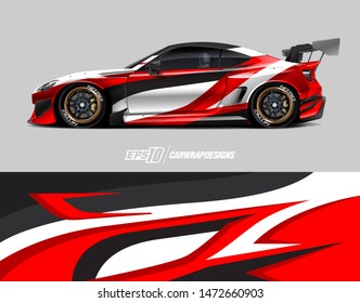 Car wrap decal design concept. Abstract stripe background for wrap vehicles, race cars, cargo vans, pickup trucks and livery.