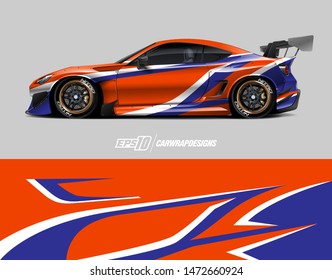 Car wrap decal design concept. Abstract stripe background for wrap vehicles, race cars, cargo vans, pickup trucks and livery.