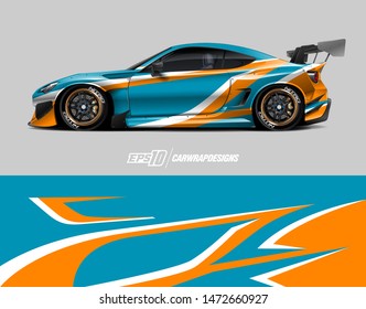 Car wrap decal design concept. Abstract stripe background for wrap vehicles, race cars, cargo vans, pickup trucks and livery.