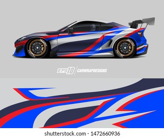 Car wrap decal design concept. Abstract stripe background for wrap vehicles, race cars, cargo vans, pickup trucks and livery.