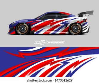 Car wrap decal design concept. Abstract stripe background for wrap vehicles, race cars, cargo vans, pickup trucks and racing livery.