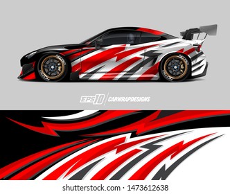 Car wrap decal design concept. Abstract stripe background for wrap vehicles, race cars, cargo vans, pickup trucks and racing livery.