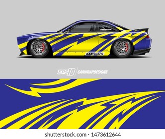 Car wrap decal design concept. Abstract stripe background for wrap vehicles, race cars, cargo vans, pickup trucks and racing livery.